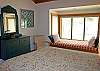 Large window seat in the Queen Bedroom.