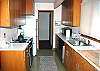 Galley style kitchen.