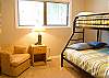 The 2nd bedroom has a Pyramid Bunk Bed.