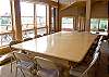 A cover on the pool table offers conference seating or enough spaces for a large banquet.