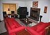 Large screen tv and gas fireplace