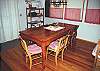 The Kitchen and Dining Room connect to make serving and eating meals a breeze. Table seats six.