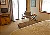 King Bedroom is nicely appointed with it's own private entrance.