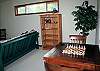 Cosy loft is perfect for movie night. Game table is ready for a games or puzzles.