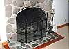 Large wood burning fireplace