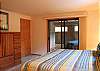 Sliding doors give private access to hot tub.