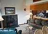 The living room has newer furnishings and a great gas fireplace.