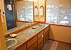 Lots of counter space and his and her sinks in the Upstairs Master Bathroom.
