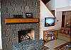Comfortable seating, gas fireplace and Flat Screen TV.