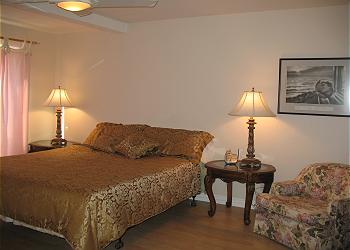 Master bedroom on 1st floor with access to the oceanfront deck