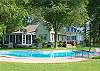 Splendid 1940s Country Garden Estate.  Enormous Views, Pool, Boathouse and De