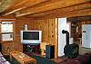 Here's another angle on the comfy living area in The Twin View Log Home.