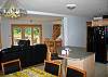 The dining table has at least 2 configurations enabling service for up to 8 when necessary or 4 to 6 in easy comfort with room around you to spare.
