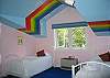 This upstairs bedroom with two twin beds will have the kids or singles sleeping easy. Franconia Notch adventures await when you all awake in the morning.
