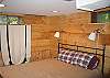 The Furst Haus's fifth and final bedroom is located on the lower walk-in level of the home and enjoys immedate access to a full size bath, plus full size washer-dryer laundry room.  They really have made great use of all space in the lowest level of this Mittersill Chalet style home.