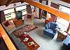From the upper floor bedroom you get a great view of the living space to be enjoyed below and beyond.