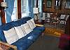 The second sleeping arrangement at Old Crow is this new Queen size Futon Couch, which was purchased to match the new 32" Flat Panel TV that is on the wall across from it.