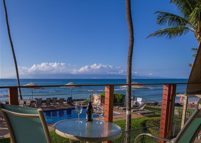 Relax with amazing ocean views, day or night!  Afternoon view of Molokai.
