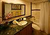 Both baths here are updated with quality workmanship and a touch of class. This is the master bath; the unit also has a half bath for your convenience.