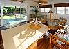 The living area goes right out to the outdoor lanai that fronts the pond area -- so convenient!