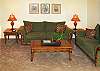 The stylish, comfortable living area has enough of a tropical edge to remind you that you are in Hawaii!