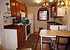 Everything you need to cook your own meals is in the openand clean kitchen.