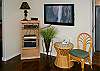 A flat-screen TV with satellite service and a surround sound system with DVD/CD offers you hours of entertainment when you're not in the water.