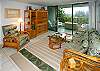 Enjoy the greenery of Carlsmith Park from the living room or lanai. The condo also has a wonderful view of Mauna Kea, Hawaii's tallest mountain. The entertainment center includes a TV with cable, DVD/VCR, and radio/CD.