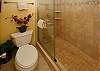 The beautiful walk-in shower at D-603.