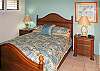 A queen bed awaits you, and Unit 604 also offers a TV in the bedroom -- a nice touch when you have people in your party who are using the TV and queen sofabed in the living room.