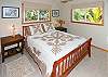 All beds in Honu's Hideaway are high-quality firm beds, including this queen bed in the second bedroom.
