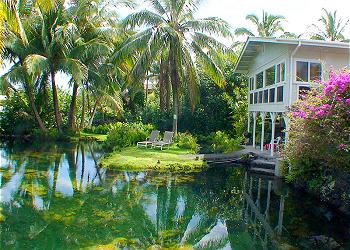 Kapoho House rental - Exterior Photo - Lagoon House 2 and Pond