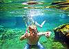 The crystal-clear warm ponds average 92 degrees year 'round.
