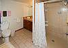 The downstairs bathroom has a large walk-in shower -- very convenient after a swim in the lagoon!