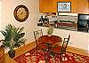 A small bistro table is perfect for one or two people if you prefer dining inside.