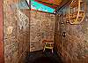 Rinse off in this artfull outdoor shower that includes an original stained glass mural of native Hawaiian fish!