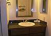The newly renovated bathroom (2011) boasts a lovely granite counter top.