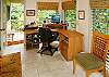 No more laptops on dining room tables for guests at Honu Kai. The home has a workspace with desk,  high-speed Internet, phone and fax. (Computer in photo does not come with rental).