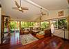 Lots of light and garden views from the open living room.