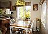 The Dining area has seating for 4 inside.