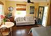 The downstairs suite offers comfort and lots of light as well.