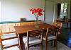 The dining room has seating for six.