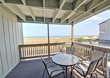 Covered Deck with view of the ocean
