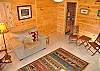 Lower Living Room with TV and walk out to Deck