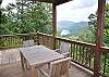 Picnic Table On Back Deck Overlooking Lake Blue Ridge