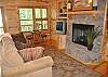Lower Level Area with Second Fireplace and Queen Sleeper Sofa