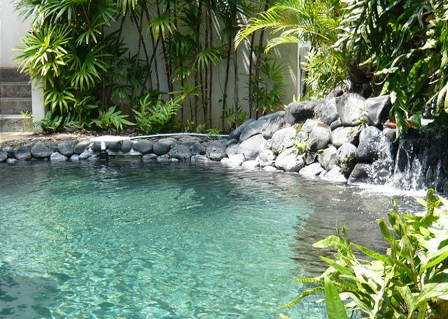 Waterfall at the pool.