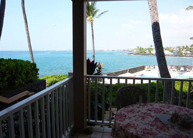 Corner Lanai with pool, ocean, & spa view.