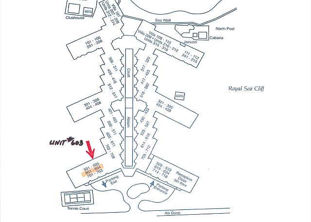 Royal Sea Cliff Site Map