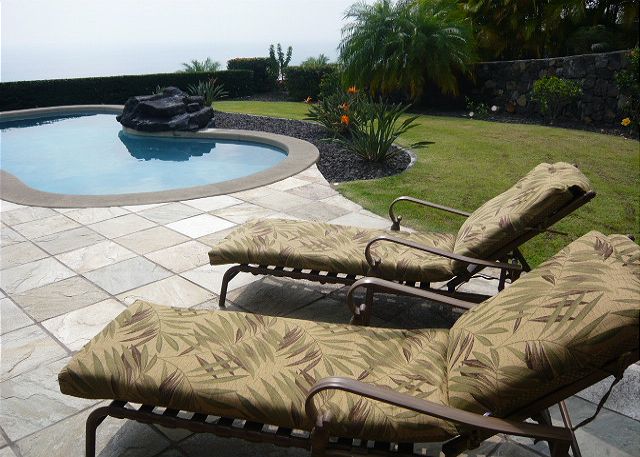 Lounge by the pool on the new lanai furniture.